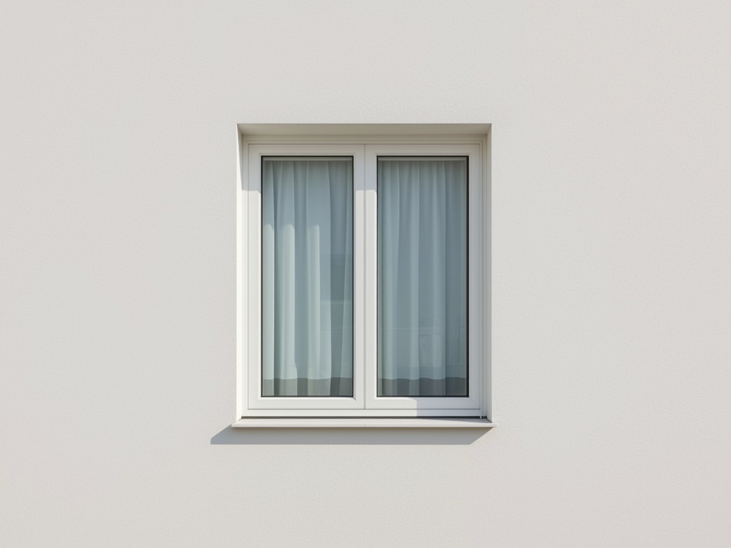 Detail van wit kunststof schuifkozijn in gepleisterde achtergevel van woning in Weesp