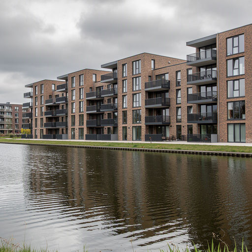 Appartementencomplex in Lelystad met antracietkleurige kunststof kozijnen