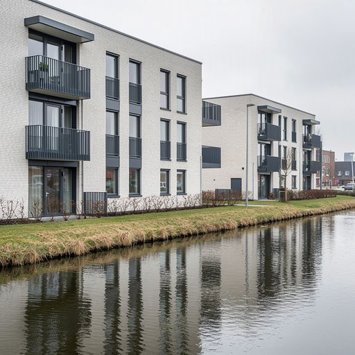 Appartementencomplex nabij Muiden met antracietkleurige kunststof kozijnen