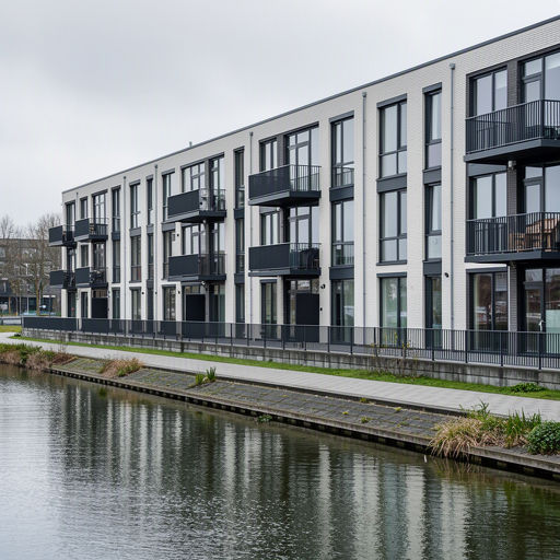 Appartementencomplex Zeewolde met antraciet kunststof kozijnen