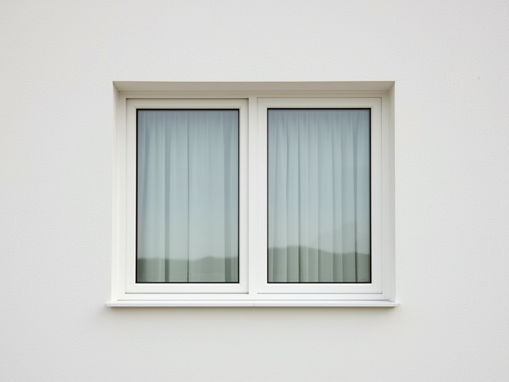 Detailopname van een wit kunststof schuifpui in een gepleisterd huis Baarn