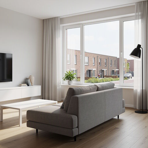Interieur nieuwbouwwoning Weesp met groot kunststof panoramaraam