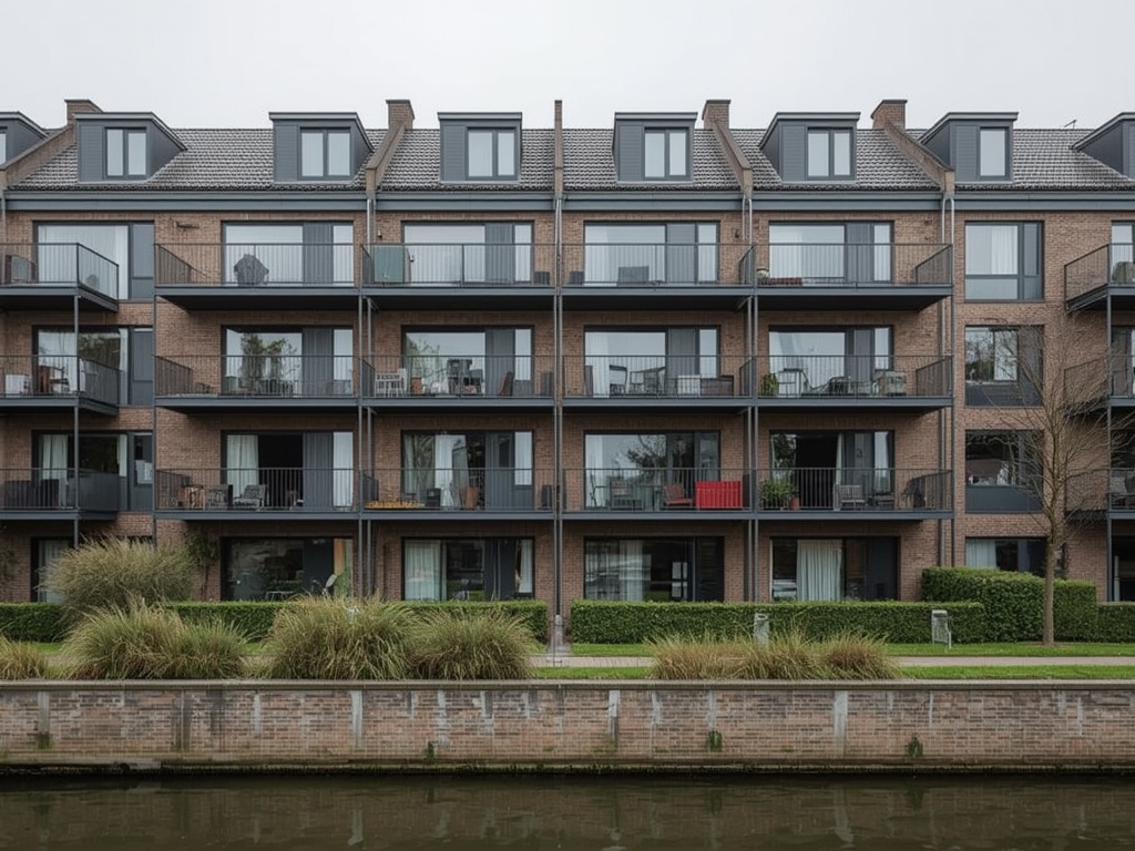 Appartementencomplex Almere Buiten met antraciet kunststof kozijnen