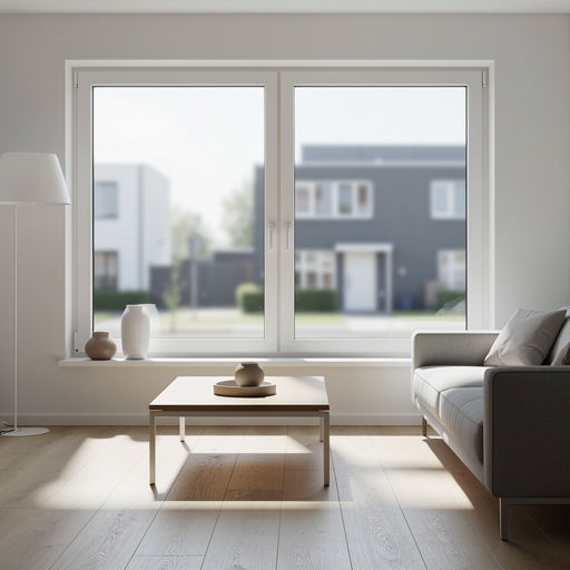 Helder interieur van een jaren dertig woning in Naarden met splinternieuw kunststof panoramaraam
