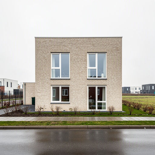 Moderne woning in Baarnse wijk met nieuwe witte kunststof kozijnen