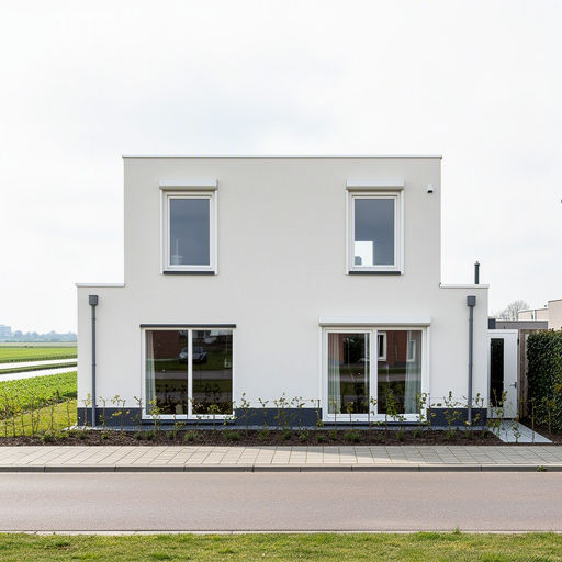 Moderne vrijstaande woning in de Landerijen Lelystad met nieuw geplaatste witte kunststof kozijnen