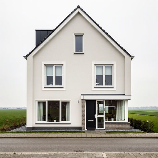 Moderne twee-onder-een-kap woning in Hilversum met nieuw geplaatste witte kunststof kozijnen