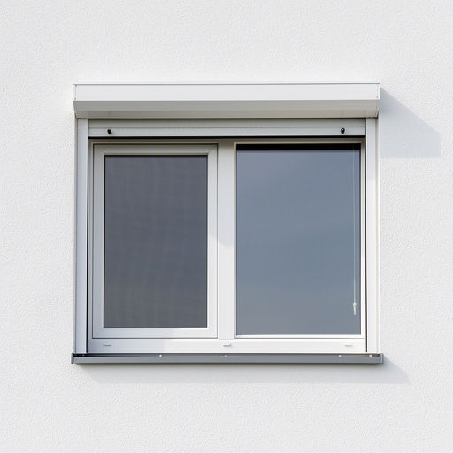 Close-up kunststof schuifkozijn antraciet op gladde gevel jaren zeventig woning Lelystad