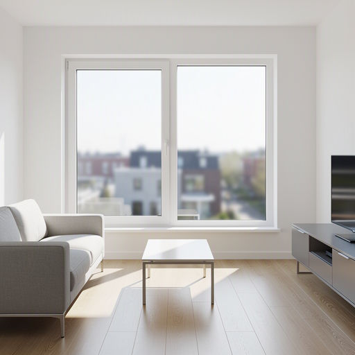 Ruime woonkamer Baarn met groot panoramavenster van kunststof