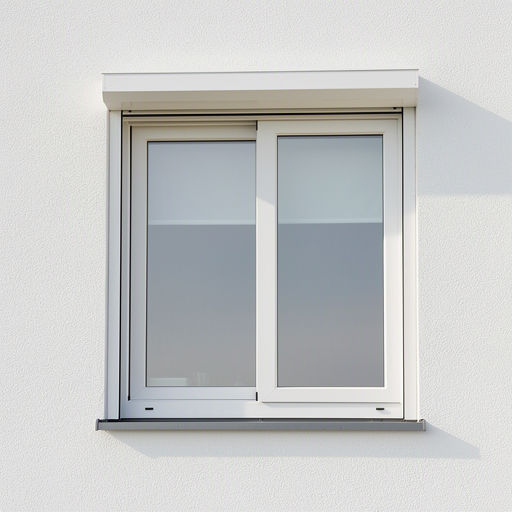 Close-up kunststof schuifkozijn wit op gepleisterde gevel modern woning Bussum