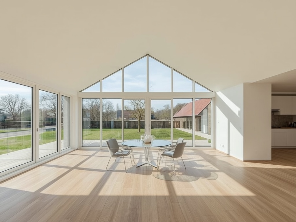 Interieur nieuwbouwwoning Zeewolde met groot kunststof panoramaraam
