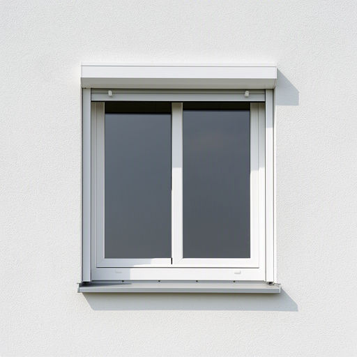 Close-up kunststof schuifkozijn wit op gepleisterde gevel moderne woning Zeewolde