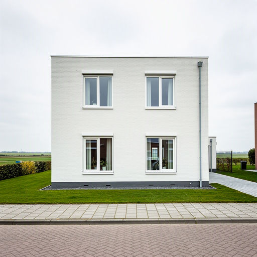 Moderne vrijstaande woning Huizen met nieuw geplaatste kunststof kozijnen wit