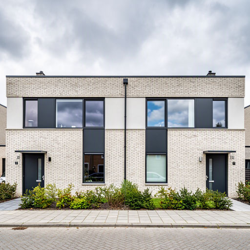 Witte kunststof draaikiepramen met HR++ glas in een rijtjeshuis