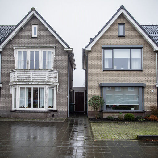 Monteur plaatst kunststof kozijnen bij een woning in Almere